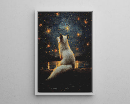 Framed Paper Print - Stargazing Fox Reverie