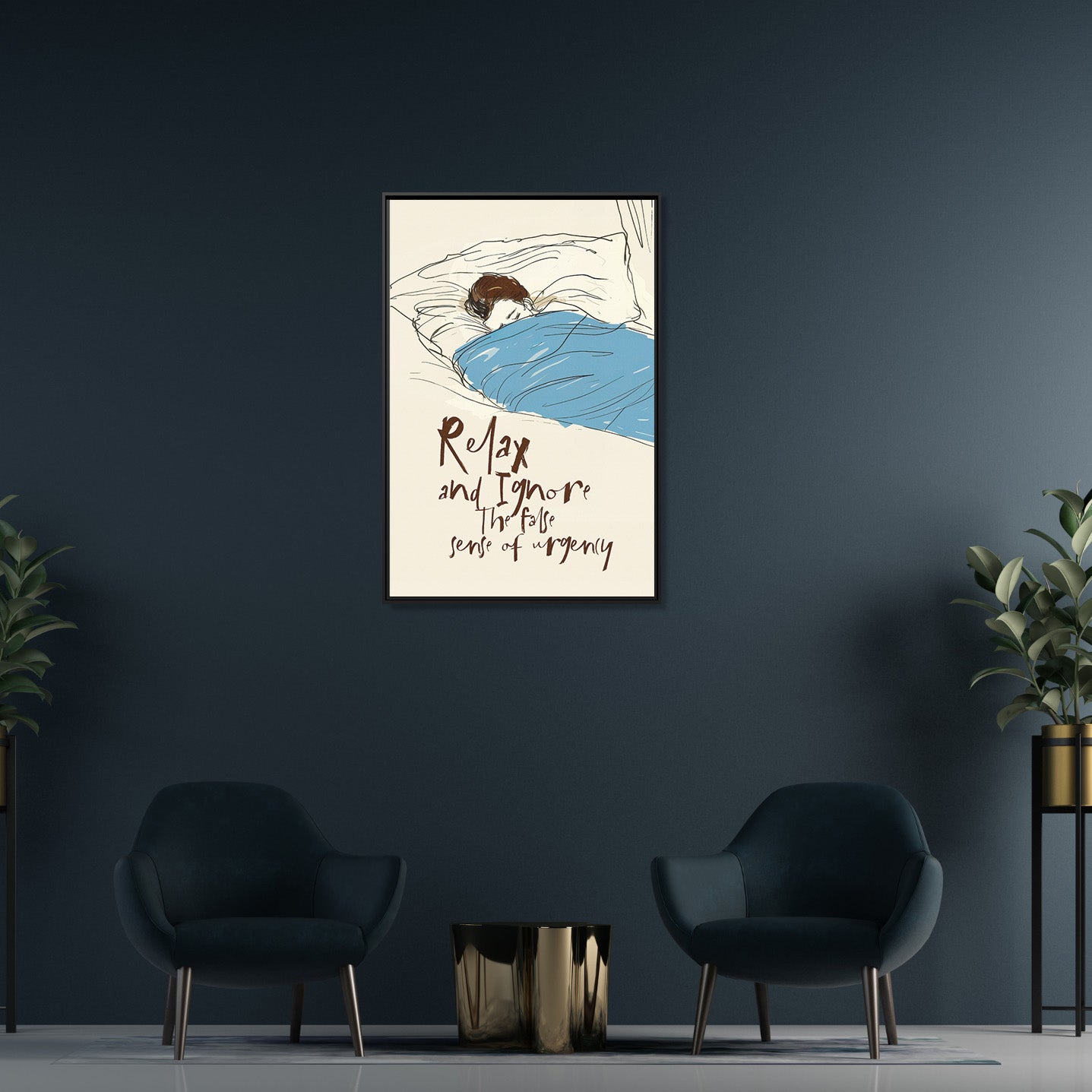 Framed Canvas - Ignore the Urgency Quote
