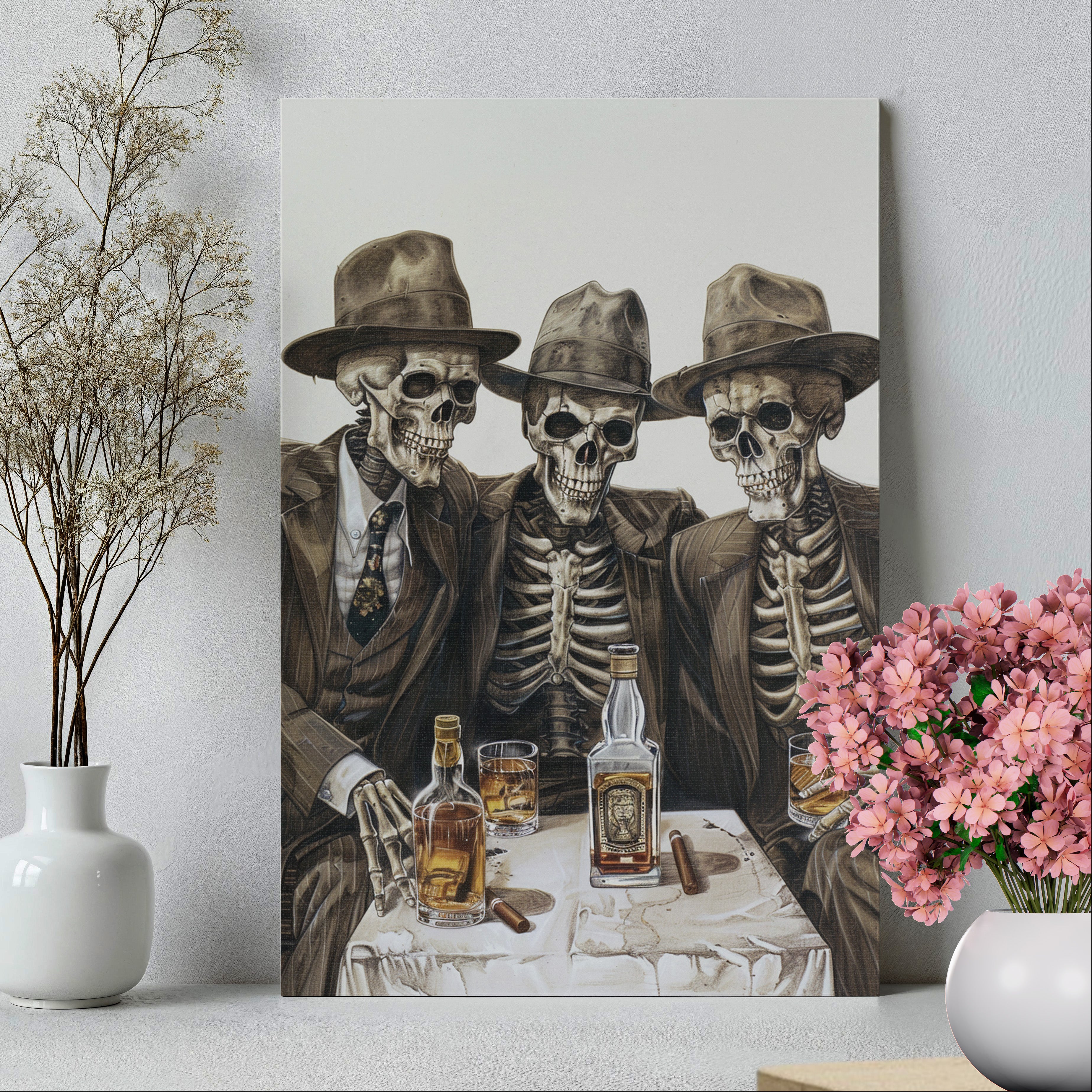 1.25" Matte Canvas - Skeleton Whiskey Gentlemen