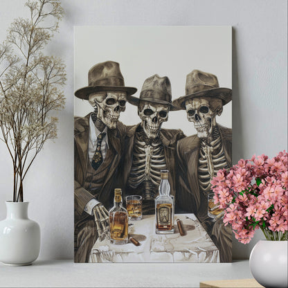 1.25" Matte Canvas - Skeleton Whiskey Gentlemen