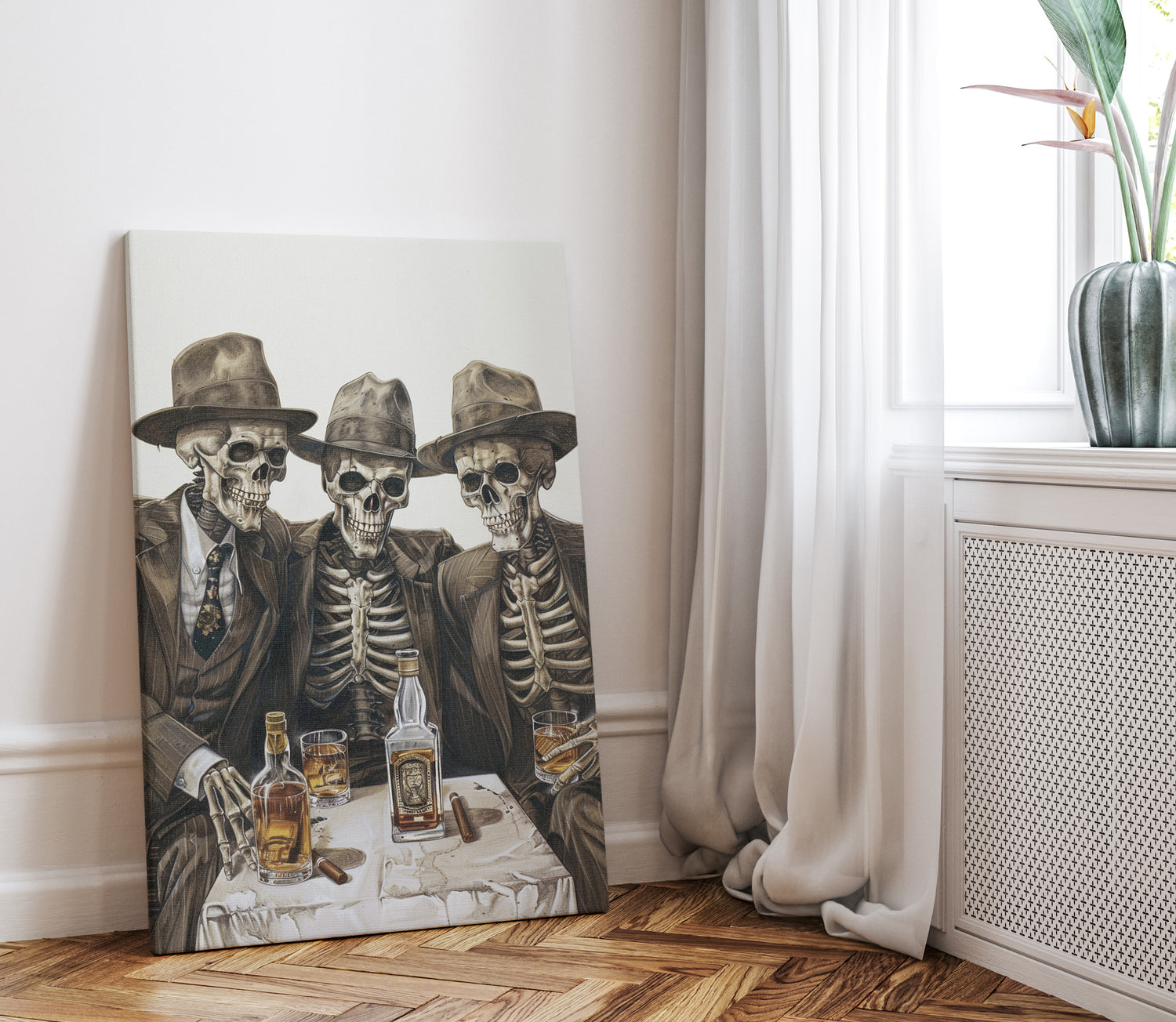 1.25" Matte Canvas - Skeleton Whiskey Gentlemen