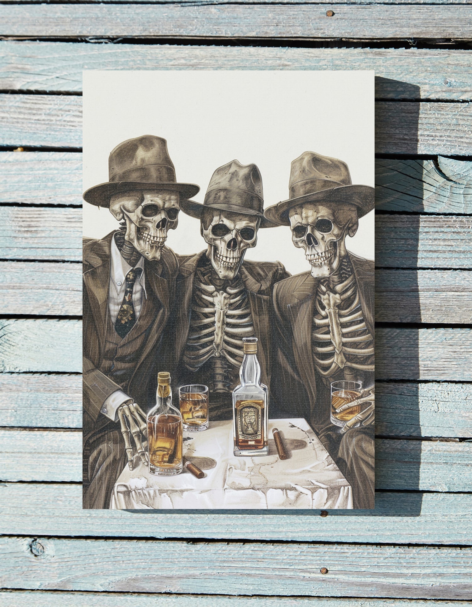 1.25" Matte Canvas - Skeleton Whiskey Gentlemen
