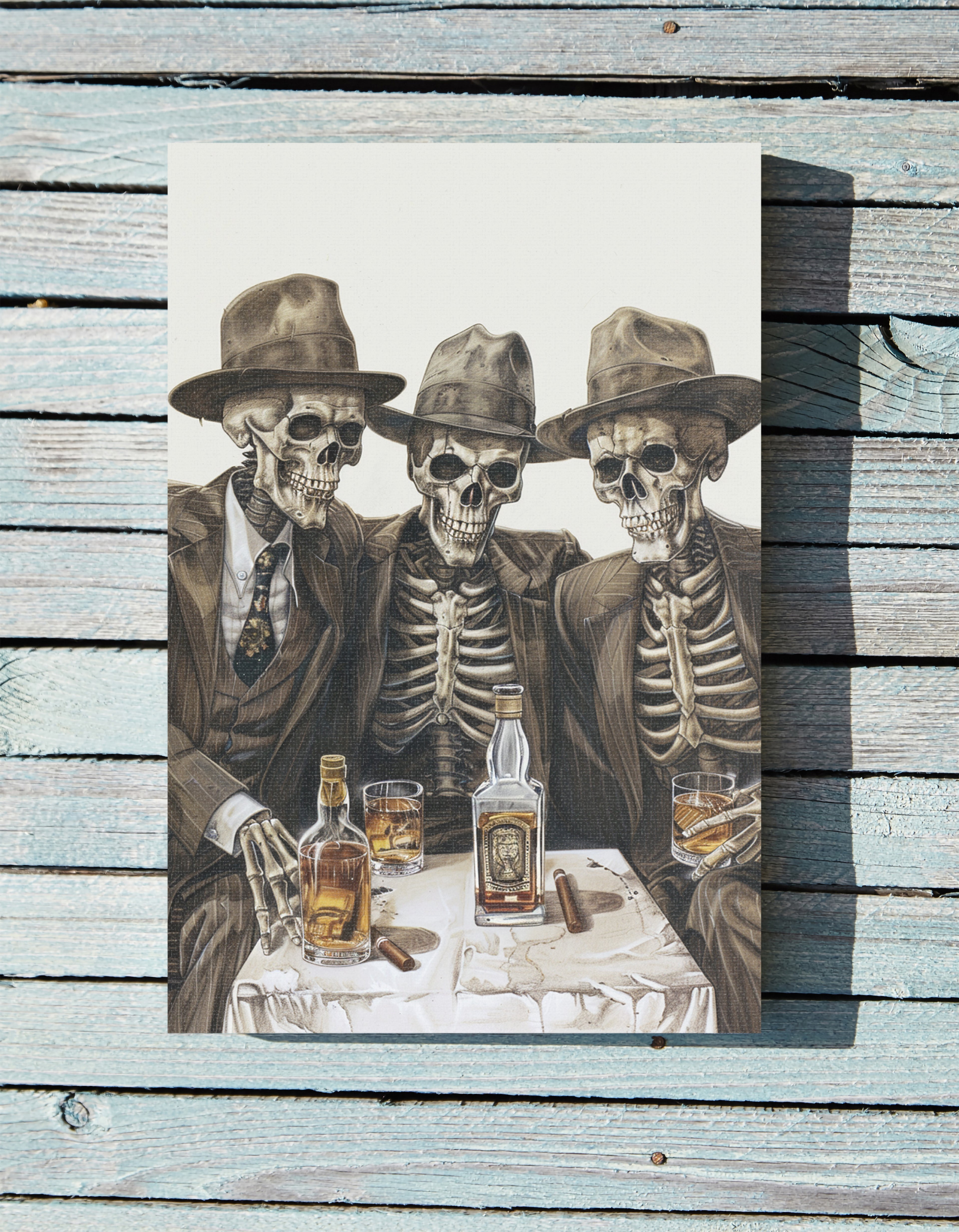 1.25" Matte Canvas - Skeleton Whiskey Gentlemen