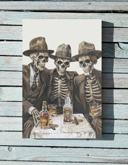 1.25" Matte Canvas - Skeleton Whiskey Gentlemen
