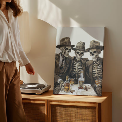 1.25" Matte Canvas - Skeleton Whiskey Gentlemen