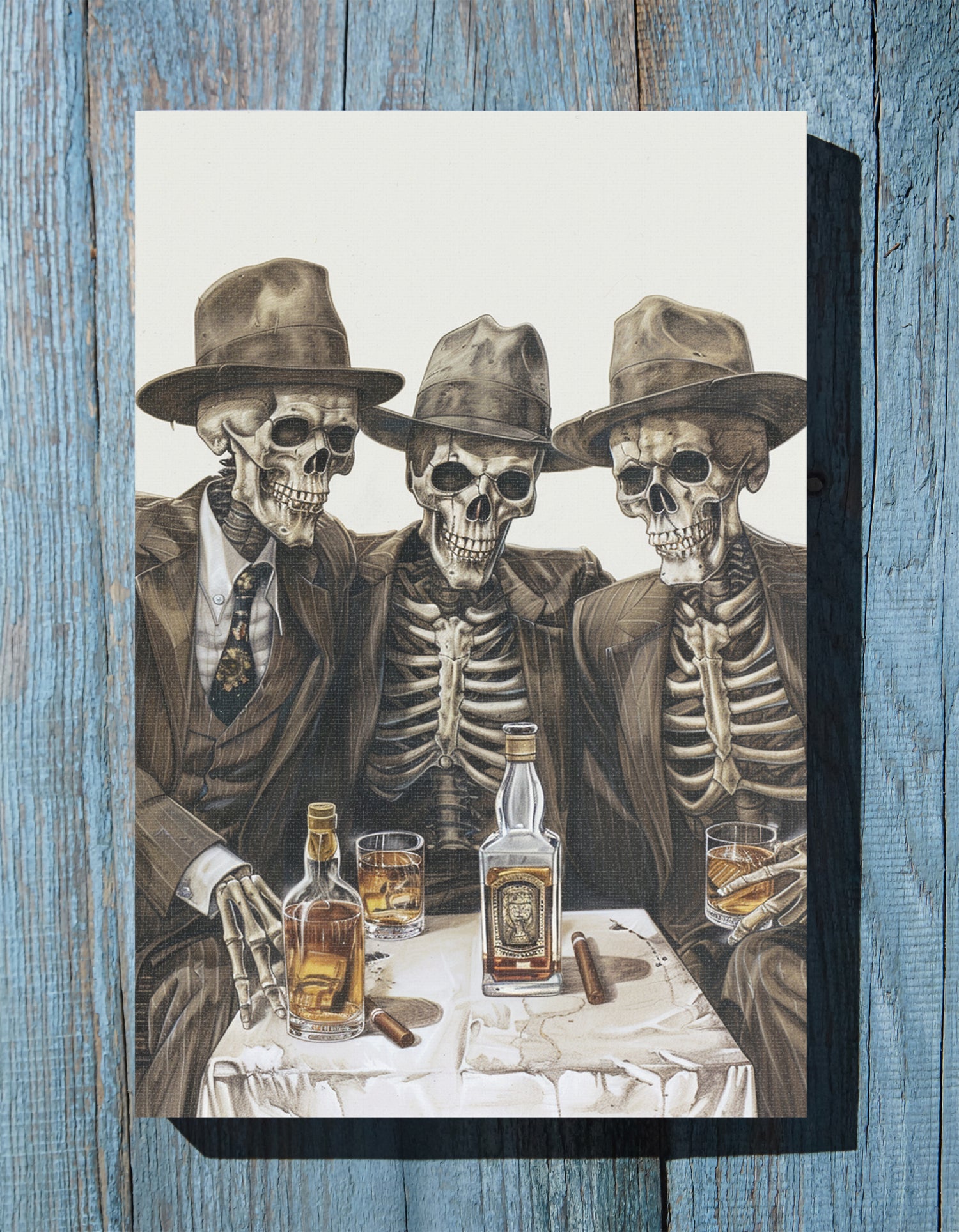 1.25" Matte Canvas - Skeleton Whiskey Gentlemen