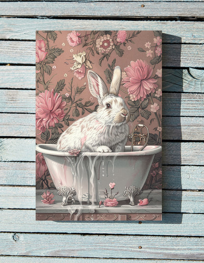 .75&quot; Matte Canvas - Bathing Bunny Bloom