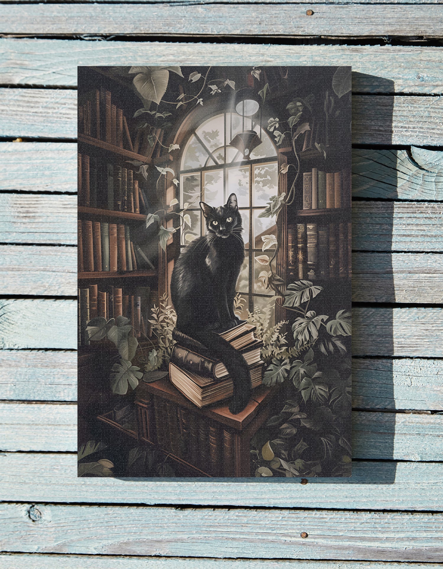 .75" Matte Canvas - Book Hoarder Feline Gaze
