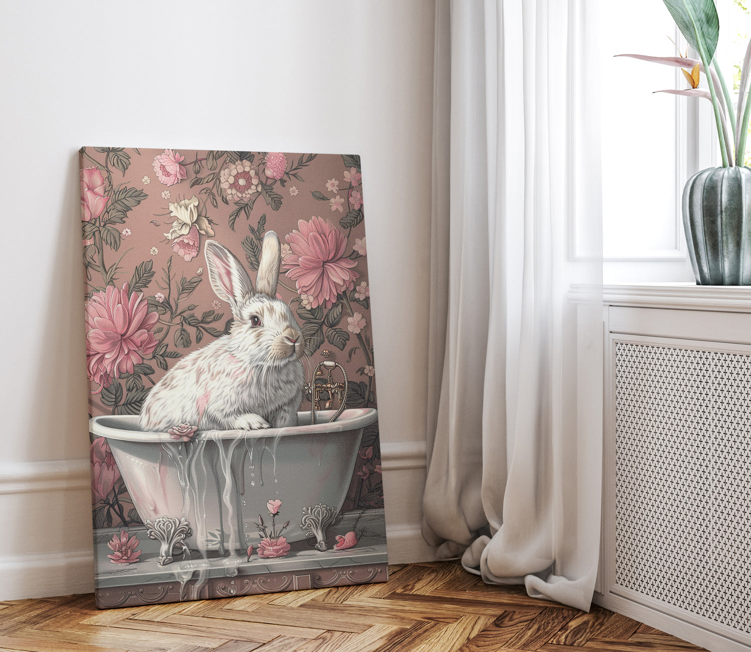 .75&quot; Matte Canvas - Bathing Bunny Bloom