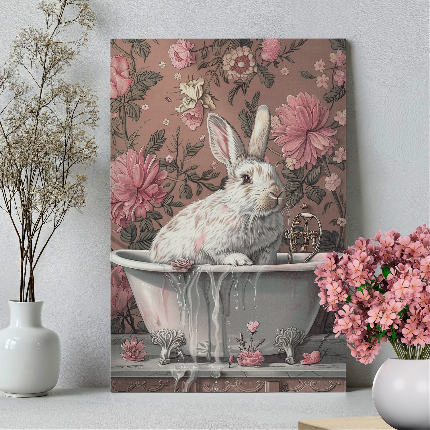 .75&quot; Matte Canvas - Bathing Bunny Bloom