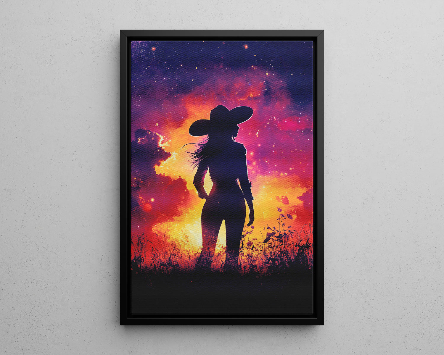 Framed Canvas - Cosmic Cowgirl