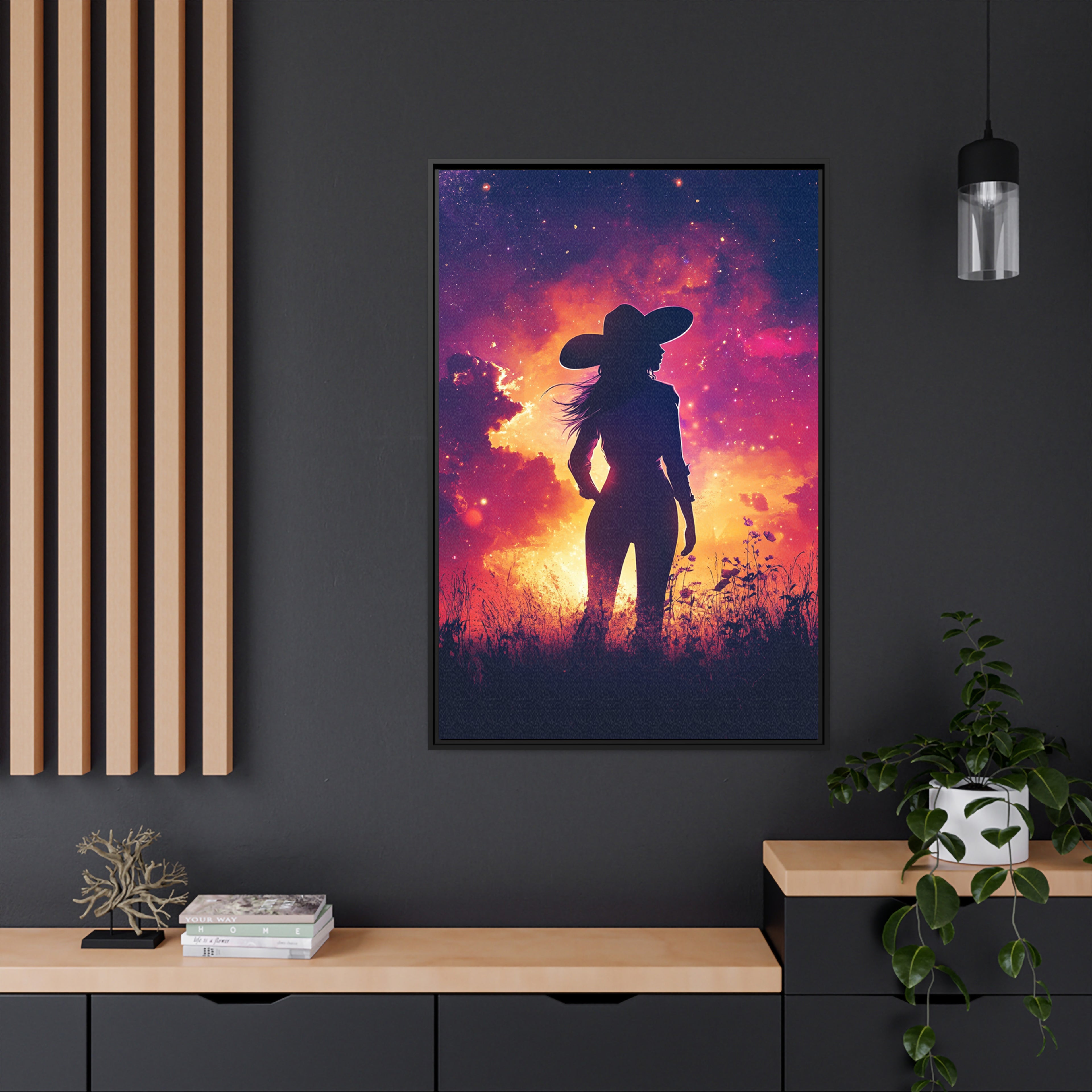 Framed Canvas - Cosmic Cowgirl