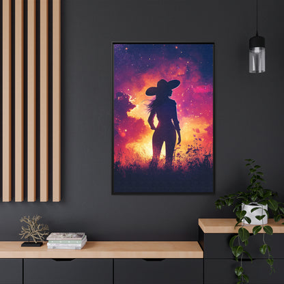 Framed Canvas - Cosmic Cowgirl