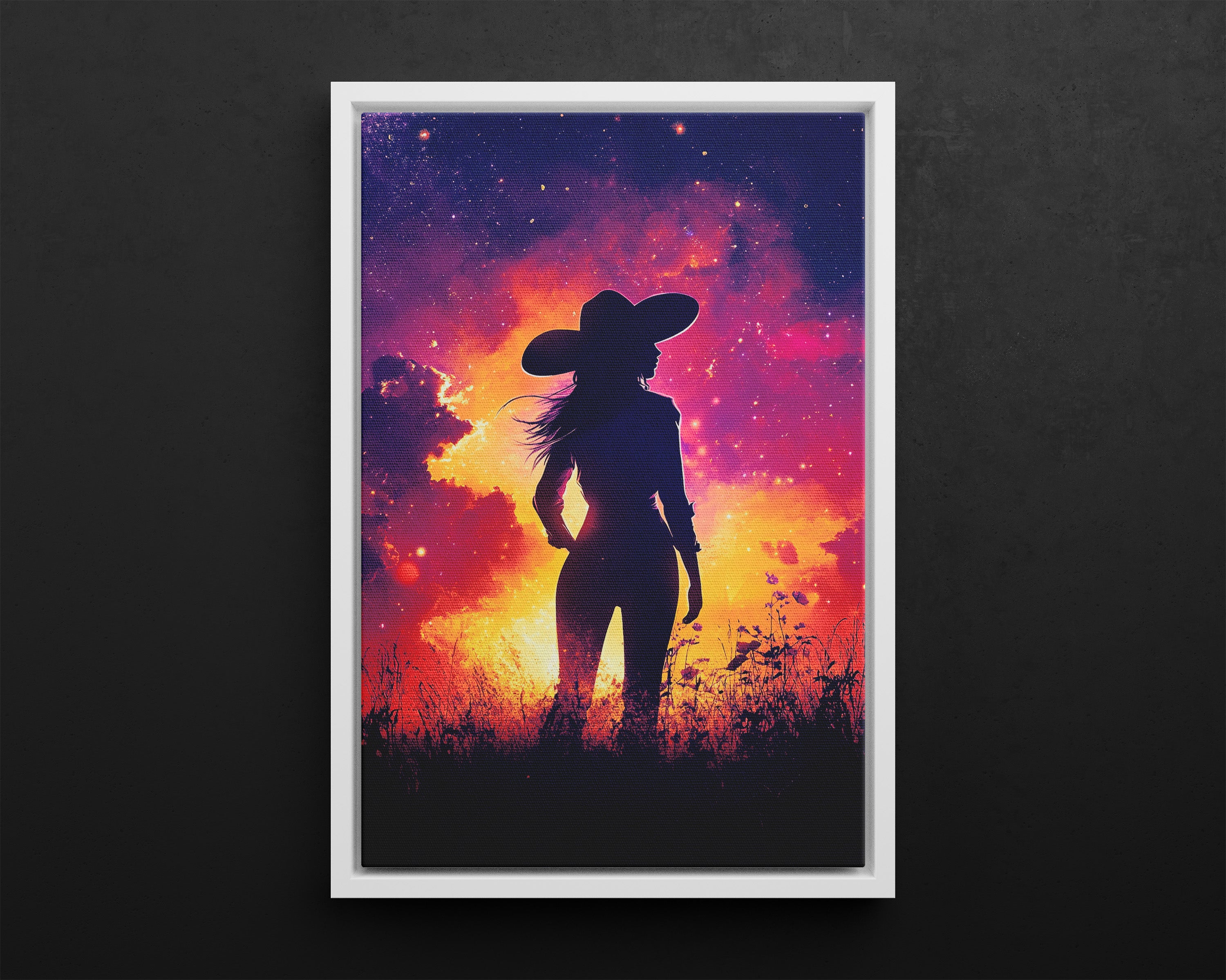 Framed Canvas - Cosmic Cowgirl