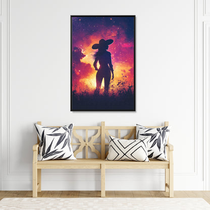 Framed Canvas - Cosmic Cowgirl