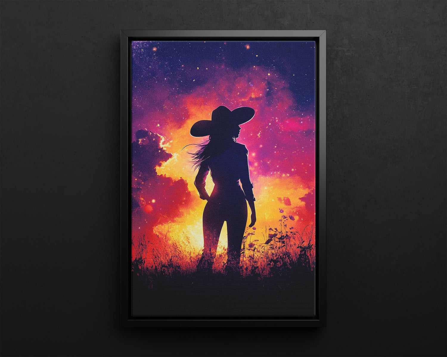 Framed Canvas - Cosmic Cowgirl