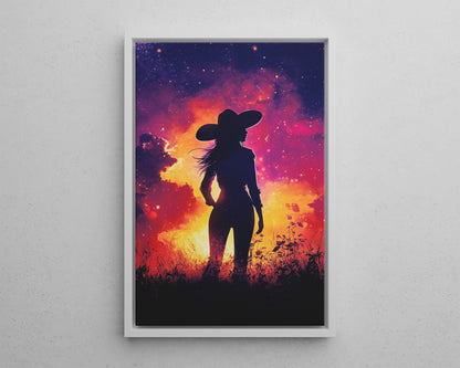 Framed Canvas - Cosmic Cowgirl