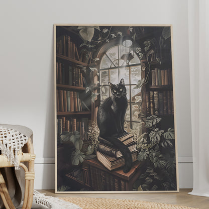 Book Hoarder Feline Gaze