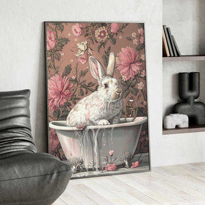 Framed Paper Print - Bathing Bunny Bloom