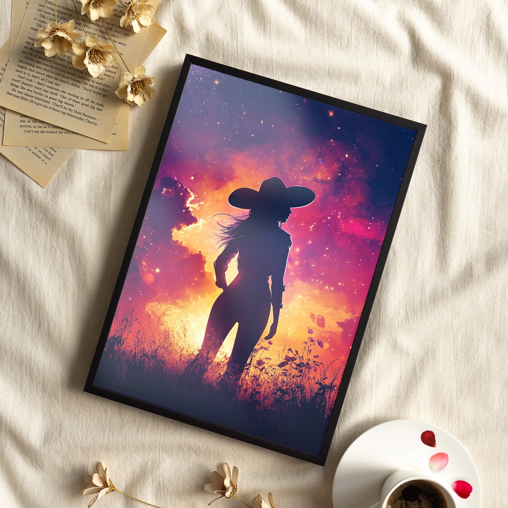 Framed Paper Print - Cosmic Cowgirl