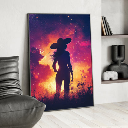 Framed Paper Print - Cosmic Cowgirl