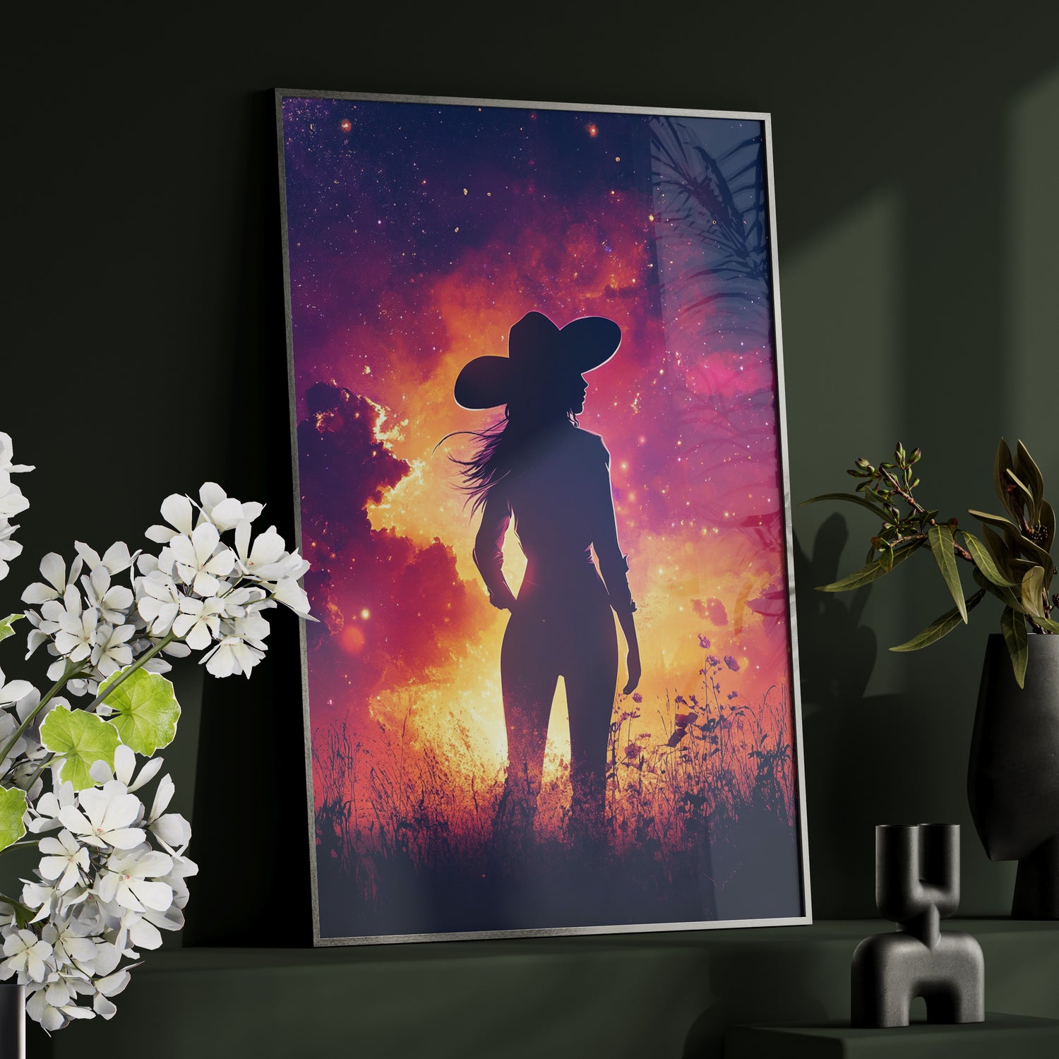 Framed Paper Print - Cosmic Cowgirl