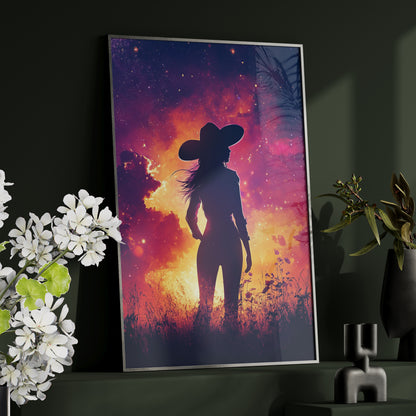 Framed Paper Print - Cosmic Cowgirl