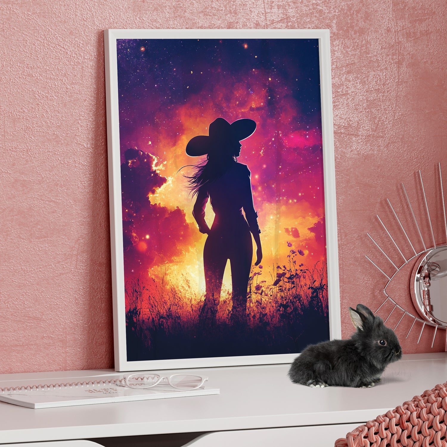 Framed Paper Print - Cosmic Cowgirl