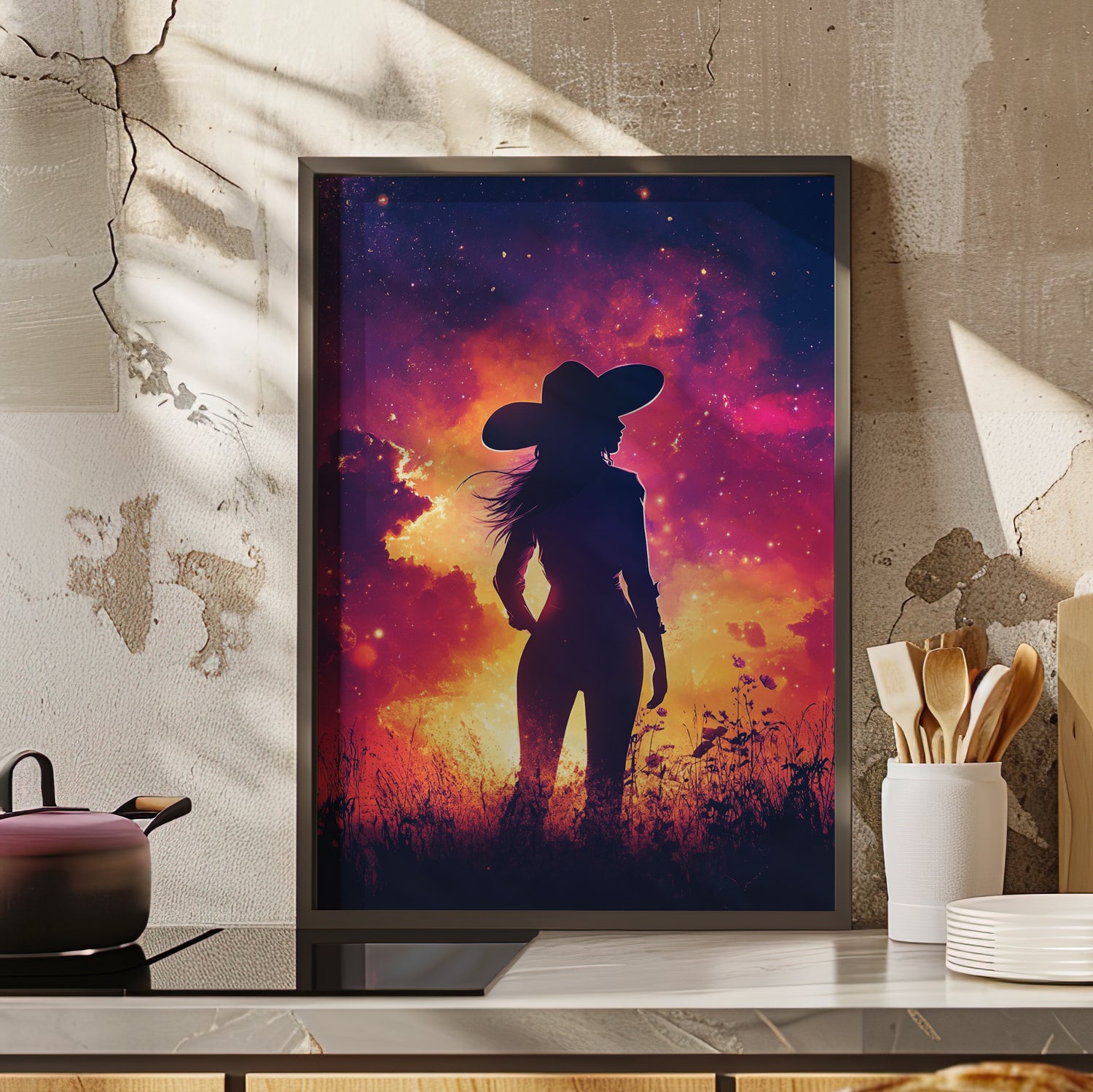 Framed Paper Print - Cosmic Cowgirl