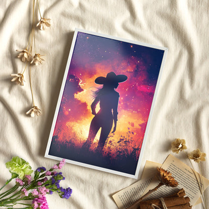 Framed Paper Print - Cosmic Cowgirl