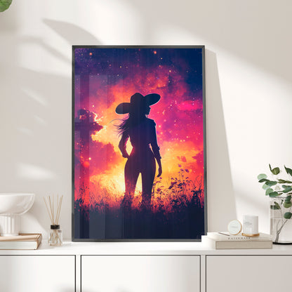 Framed Paper Print - Cosmic Cowgirl