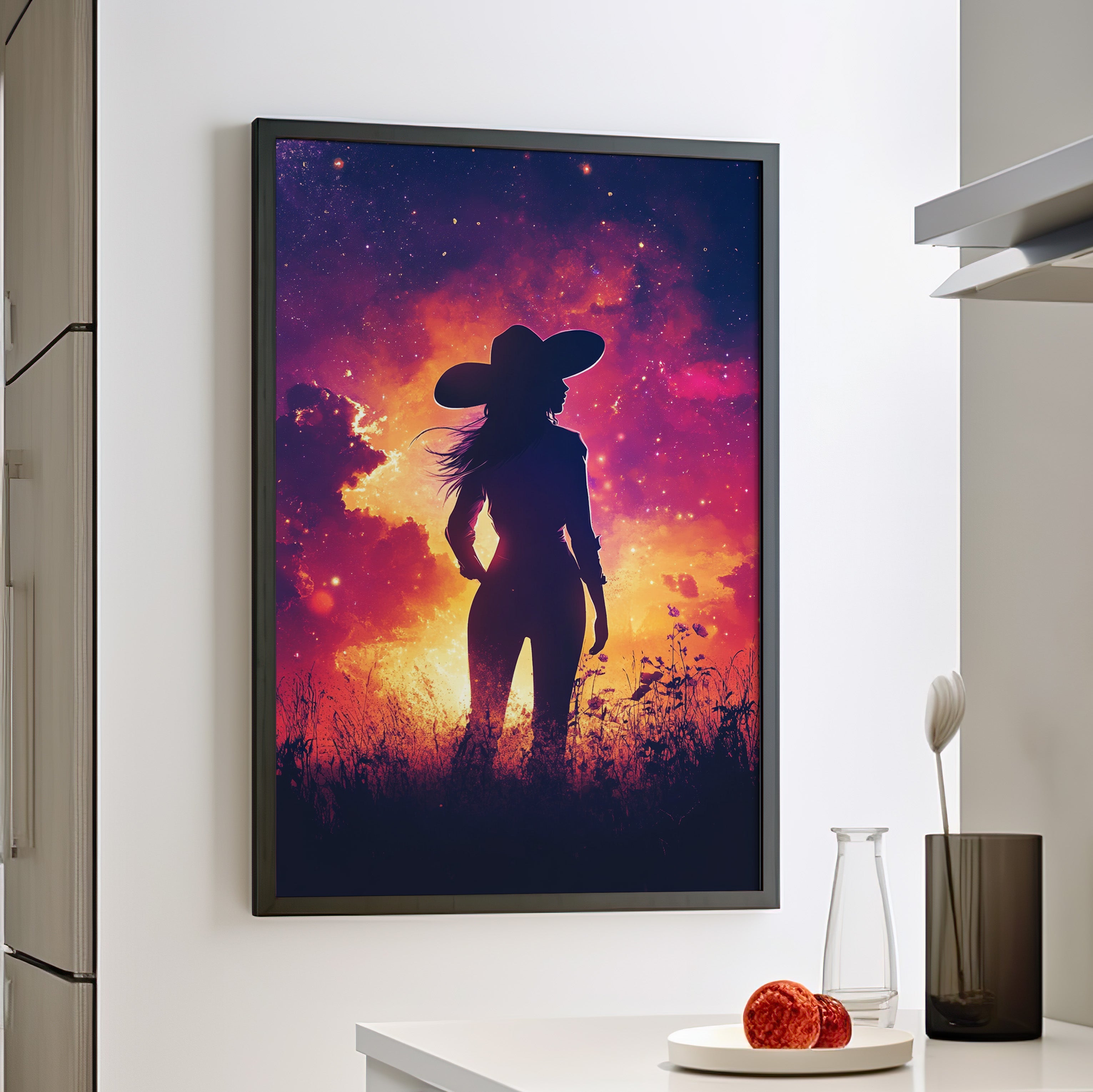 Framed Paper Print - Cosmic Cowgirl