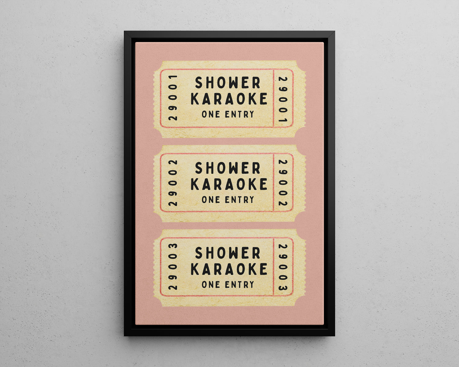Framed Canvas - Shower Karaoke Admit Ticket