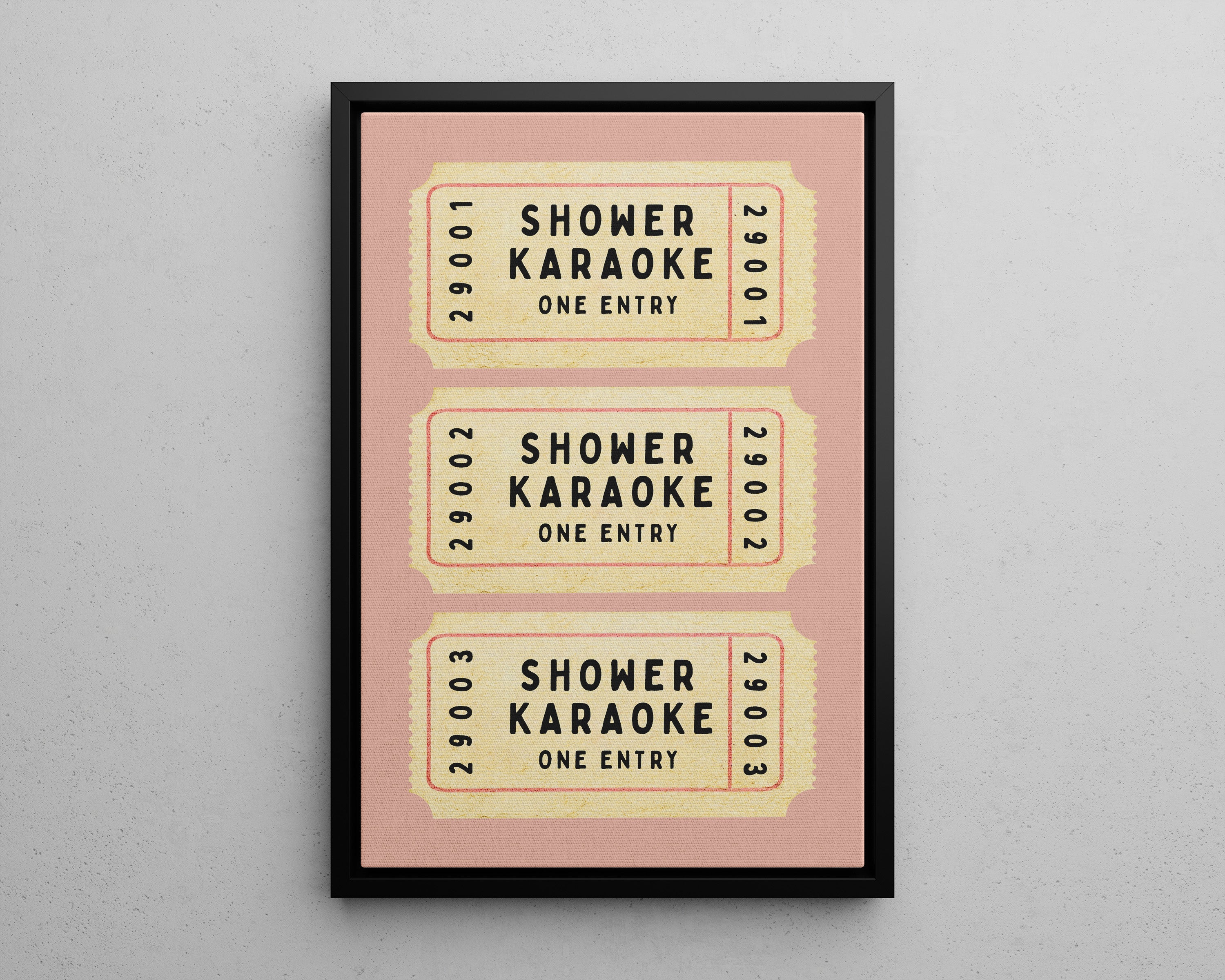 Framed Canvas - Shower Karaoke Admit Ticket
