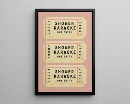 Framed Canvas - Shower Karaoke Admit Ticket