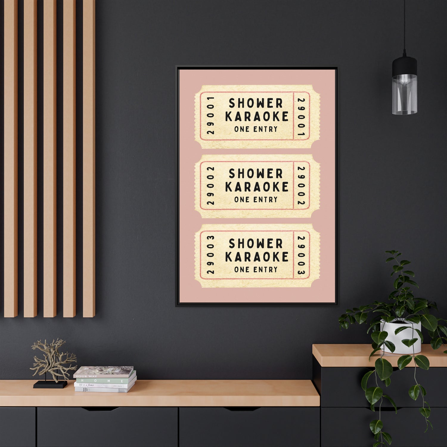 Framed Canvas - Shower Karaoke Admit Ticket
