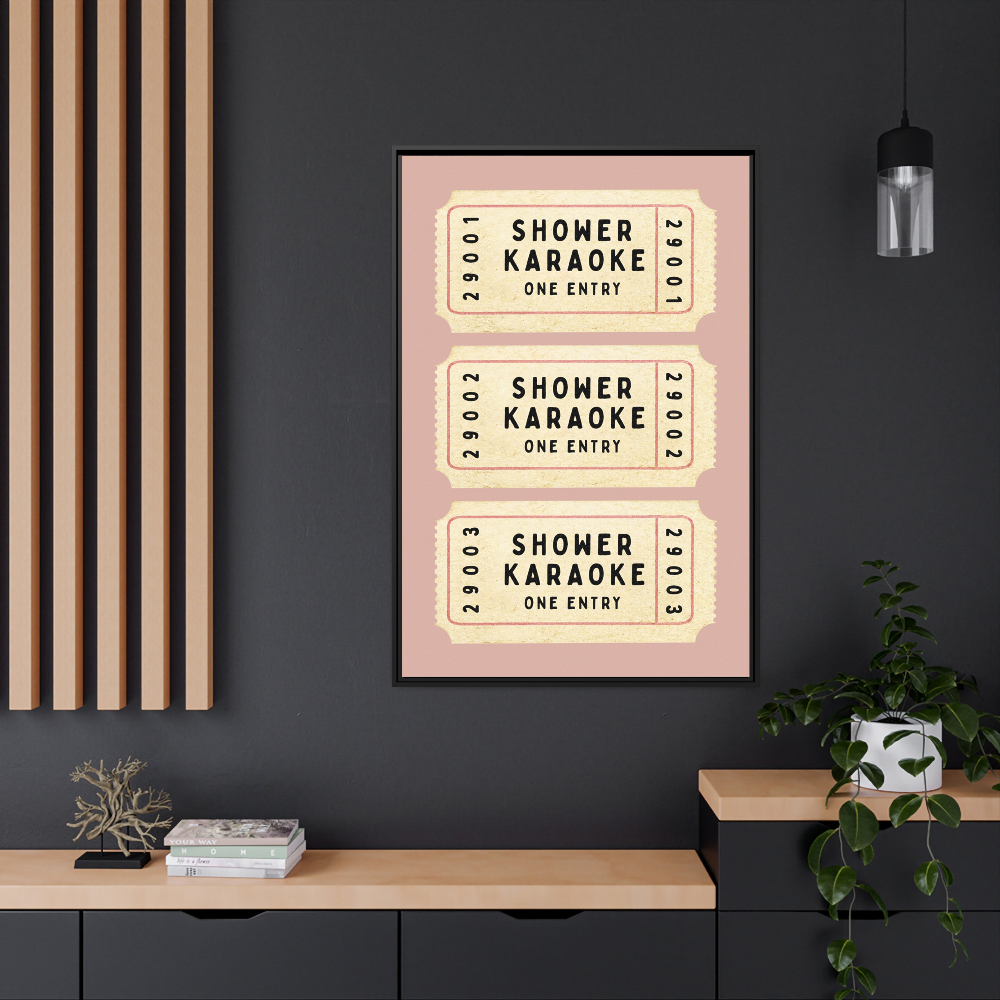 Framed Canvas - Shower Karaoke Admit Ticket