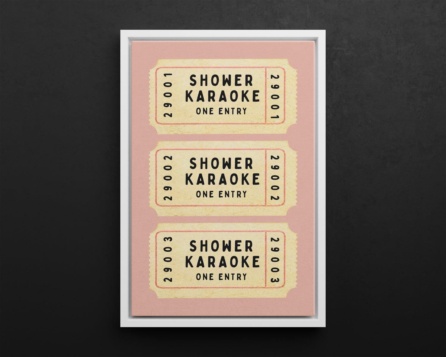 Framed Canvas - Shower Karaoke Admit Ticket