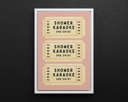 Framed Canvas - Shower Karaoke Admit Ticket