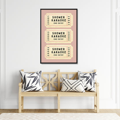Framed Canvas - Shower Karaoke Admit Ticket