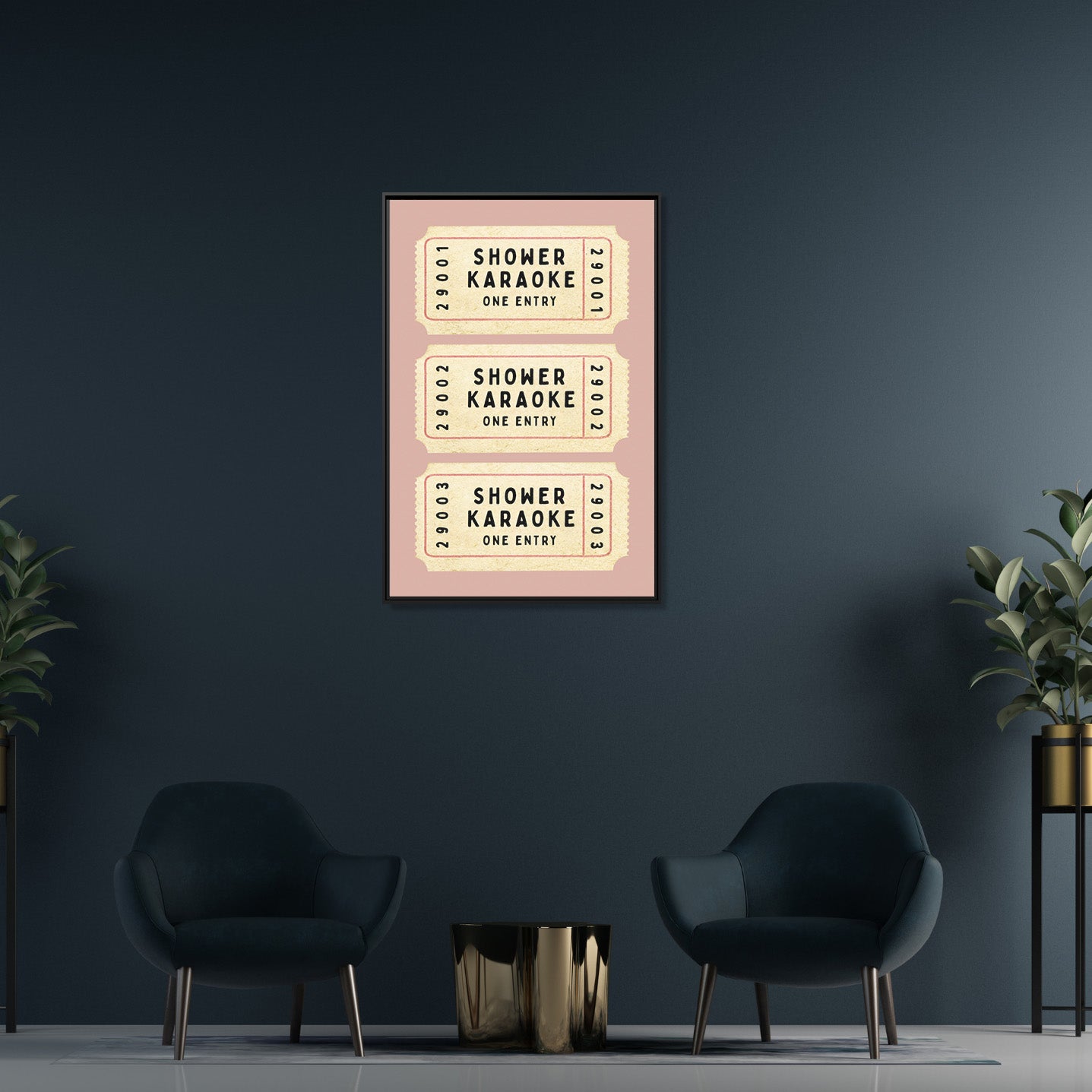 Framed Canvas - Shower Karaoke Admit Ticket