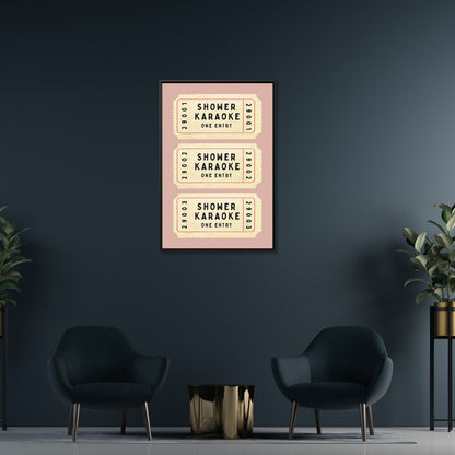 Framed Canvas - Shower Karaoke Admit Ticket