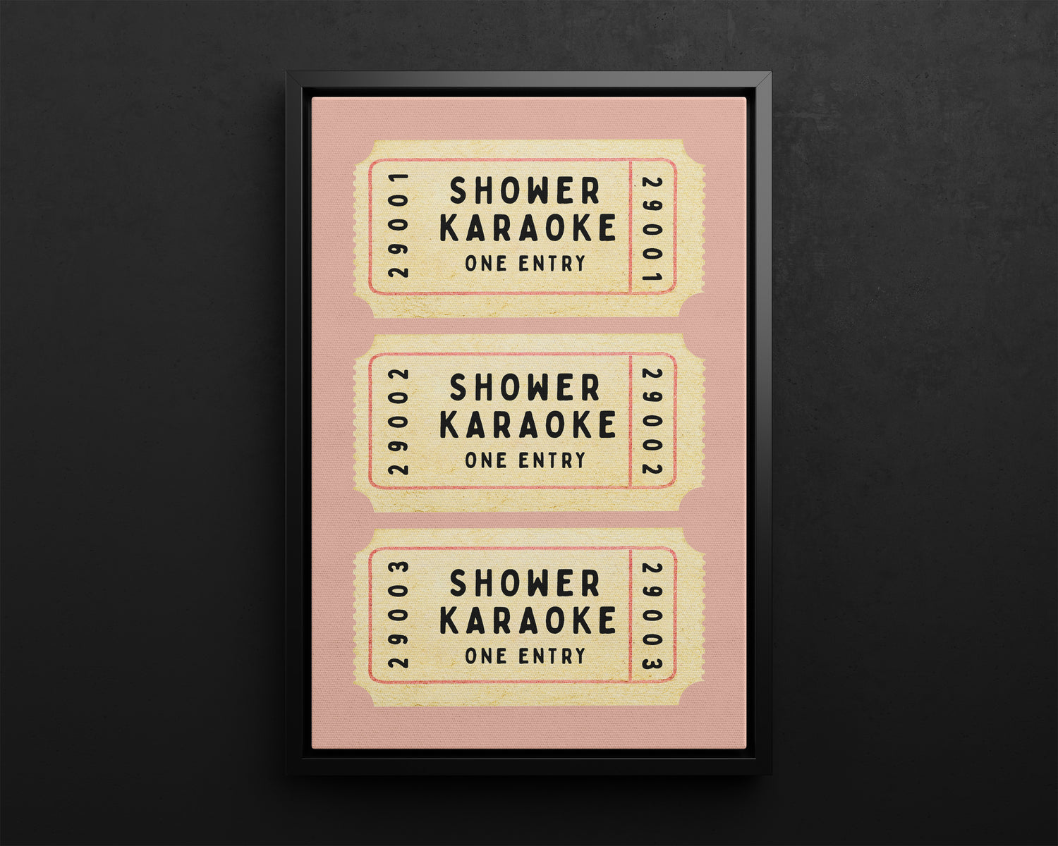 Framed Canvas - Shower Karaoke Admit Ticket