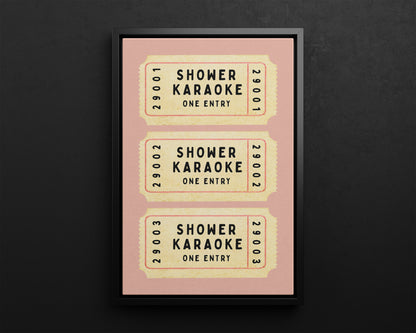 Framed Canvas - Shower Karaoke Admit Ticket