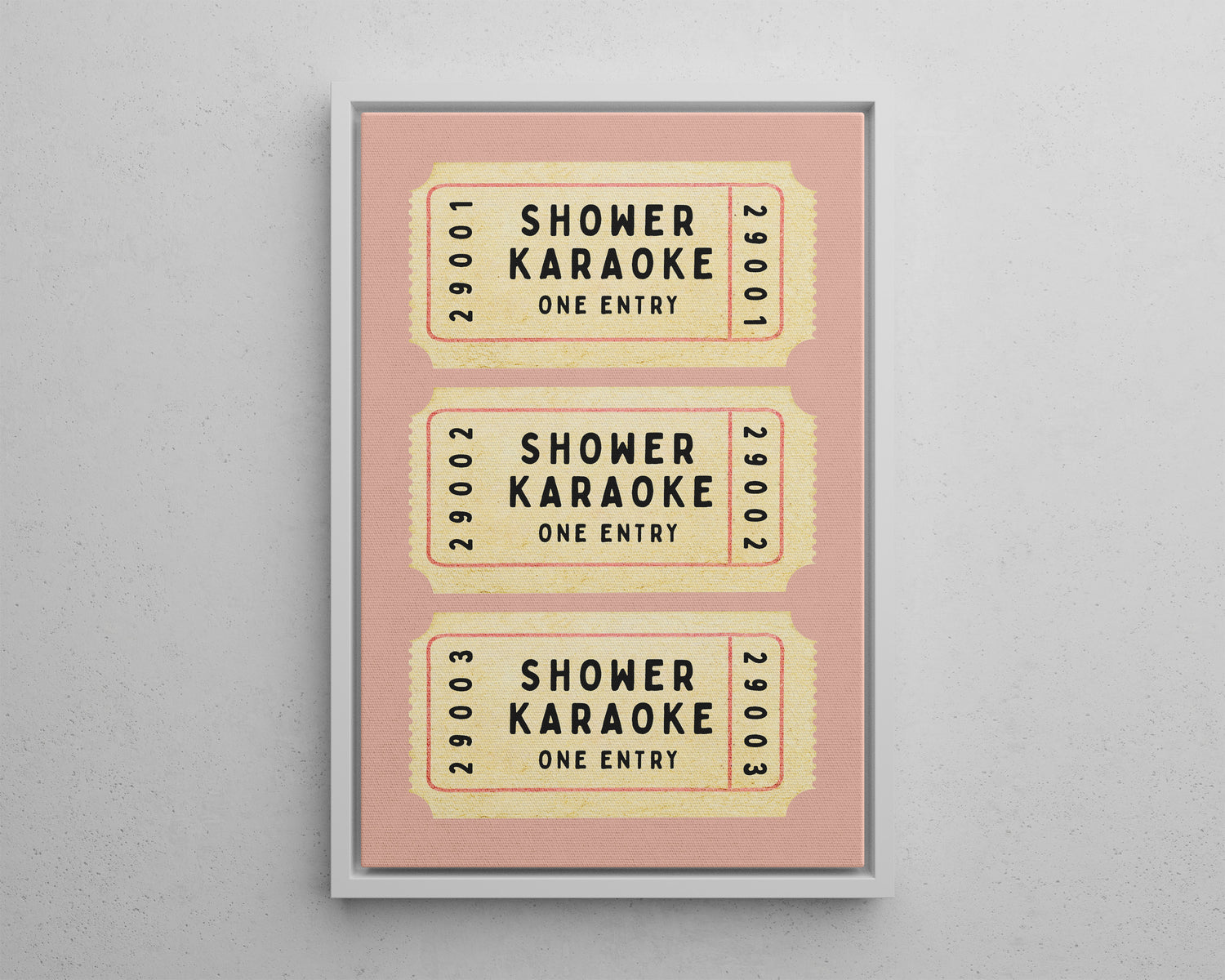 Framed Canvas - Shower Karaoke Admit Ticket