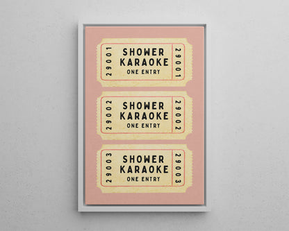 Framed Canvas - Shower Karaoke Admit Ticket