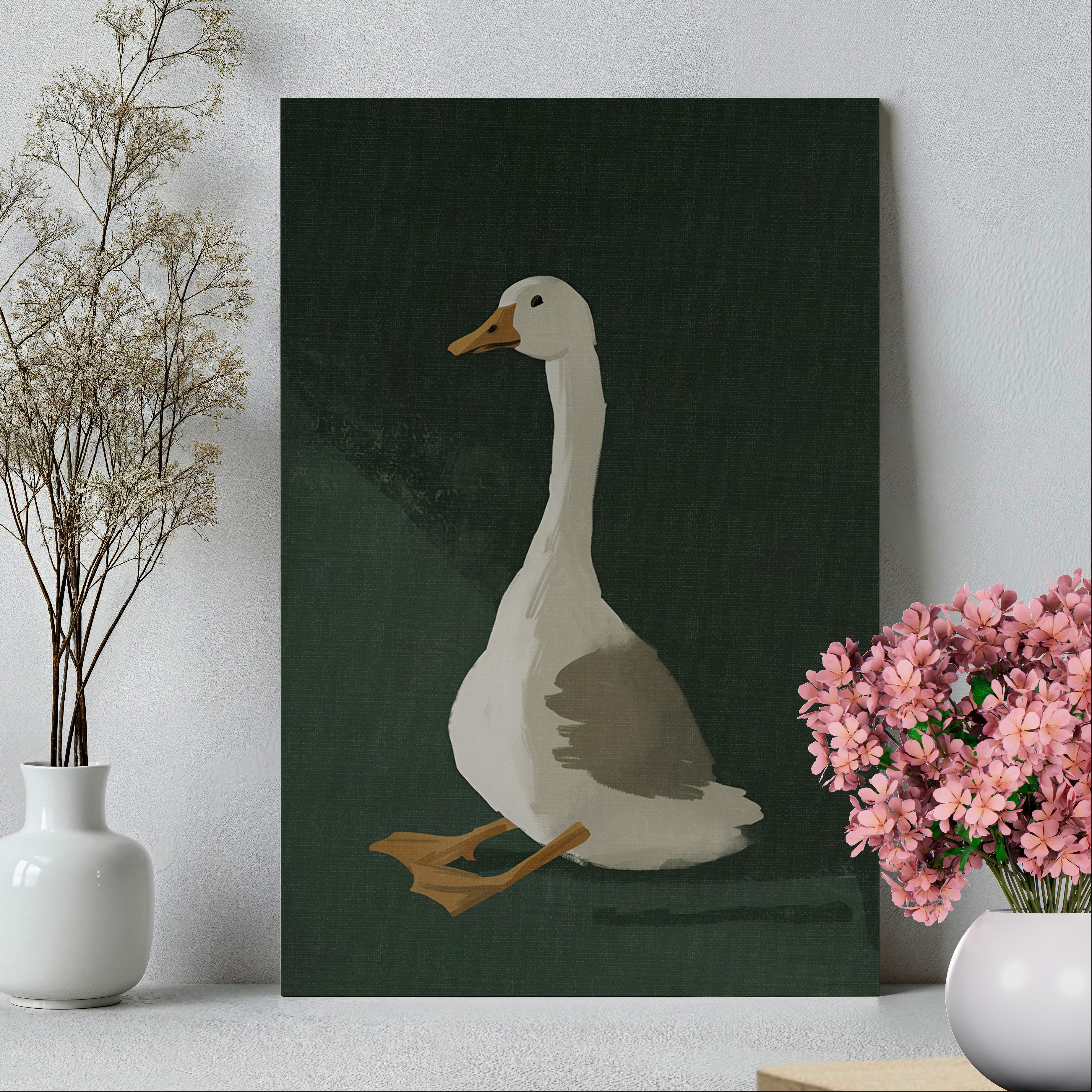 .75" Matte Canvas - Sitting Goose in Spotlight