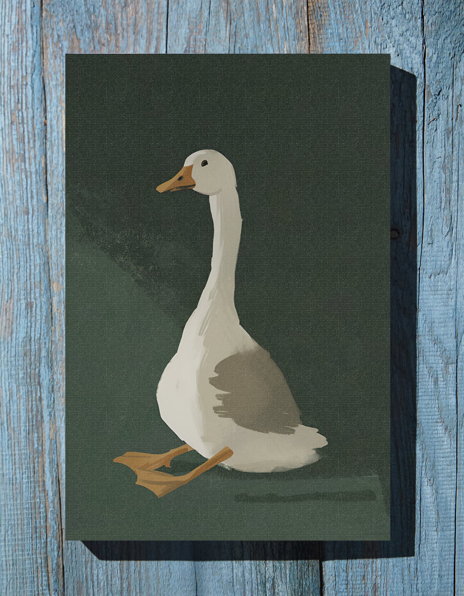 .75" Matte Canvas - Sitting Goose in Spotlight