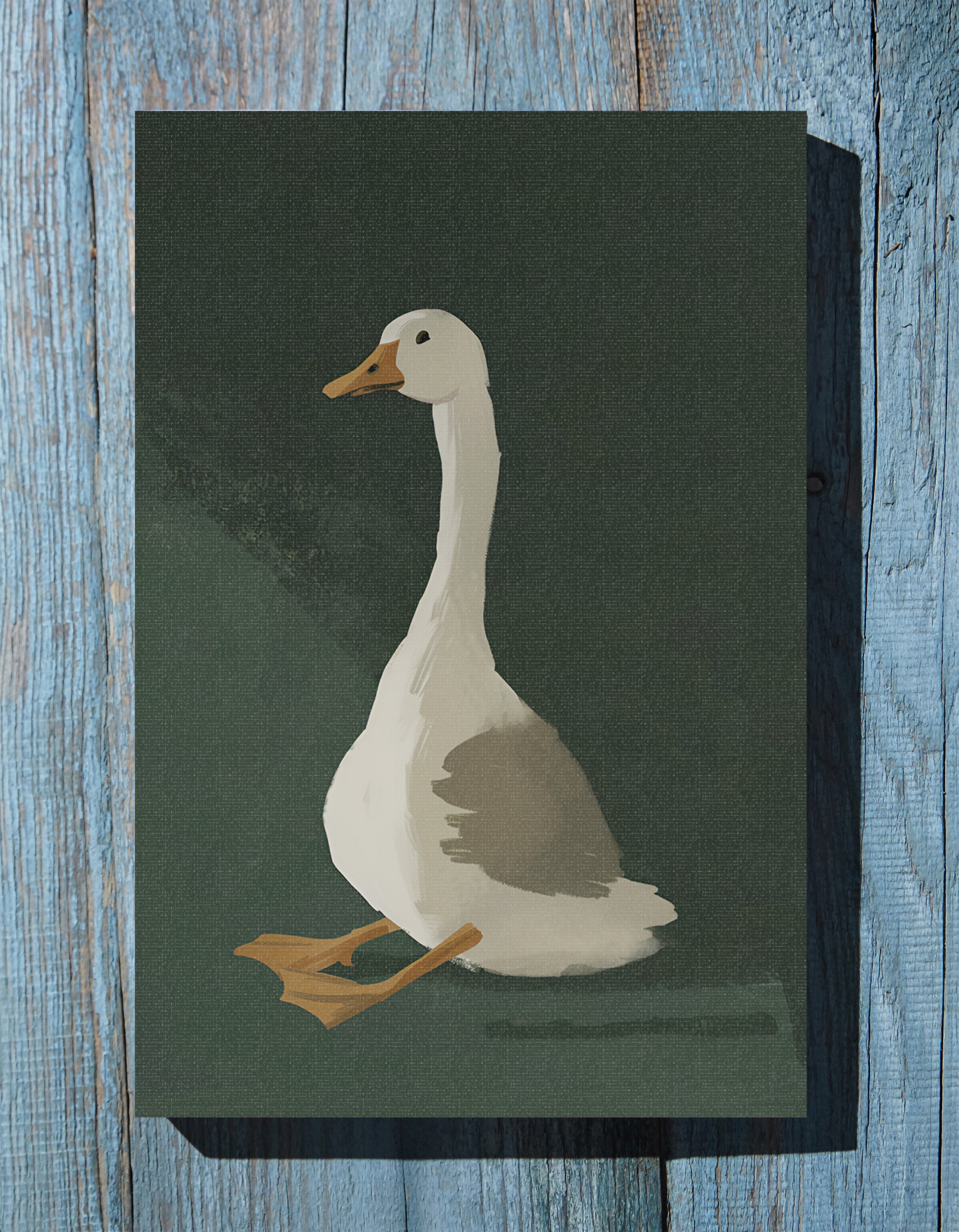 .75" Matte Canvas - Sitting Goose in Spotlight