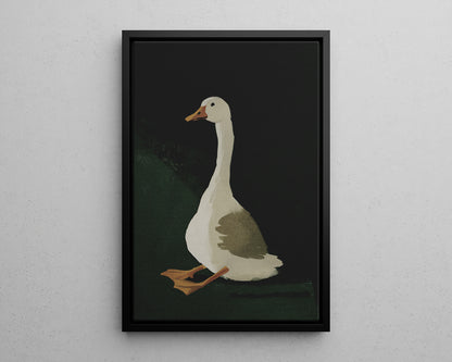 Framed Canvas - Sitting Goose in Spotlight